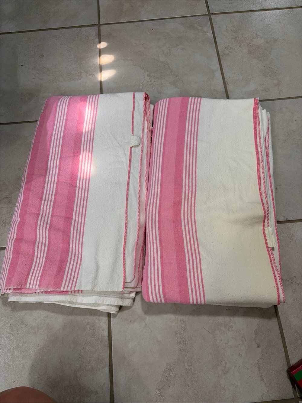 Vintage Dominion Textiles 87 x 76” cotton flannel top sheet blankets (2)